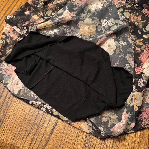 Bailey 44 Floral Cold Shoulder Halter Blouse Romantic Women Size Medium Coquette - Picture 8 of 13